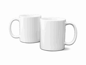 33cl Hvid kaffekop/krus med eget design