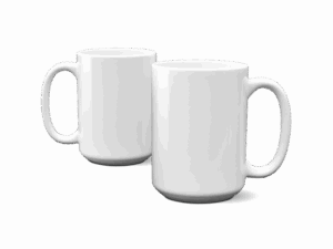 44cl Hvid kaffekop/krus med eget design